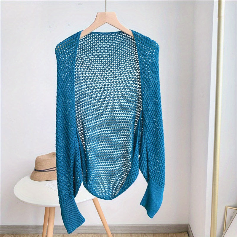 Knit Hollow Out Shawl Solid Outwear Cardigan for Evening Party Dress