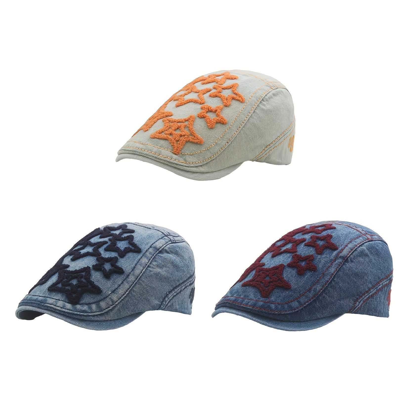 Y2k Spicy Girl Style Distressed Plush Star Beret Hat