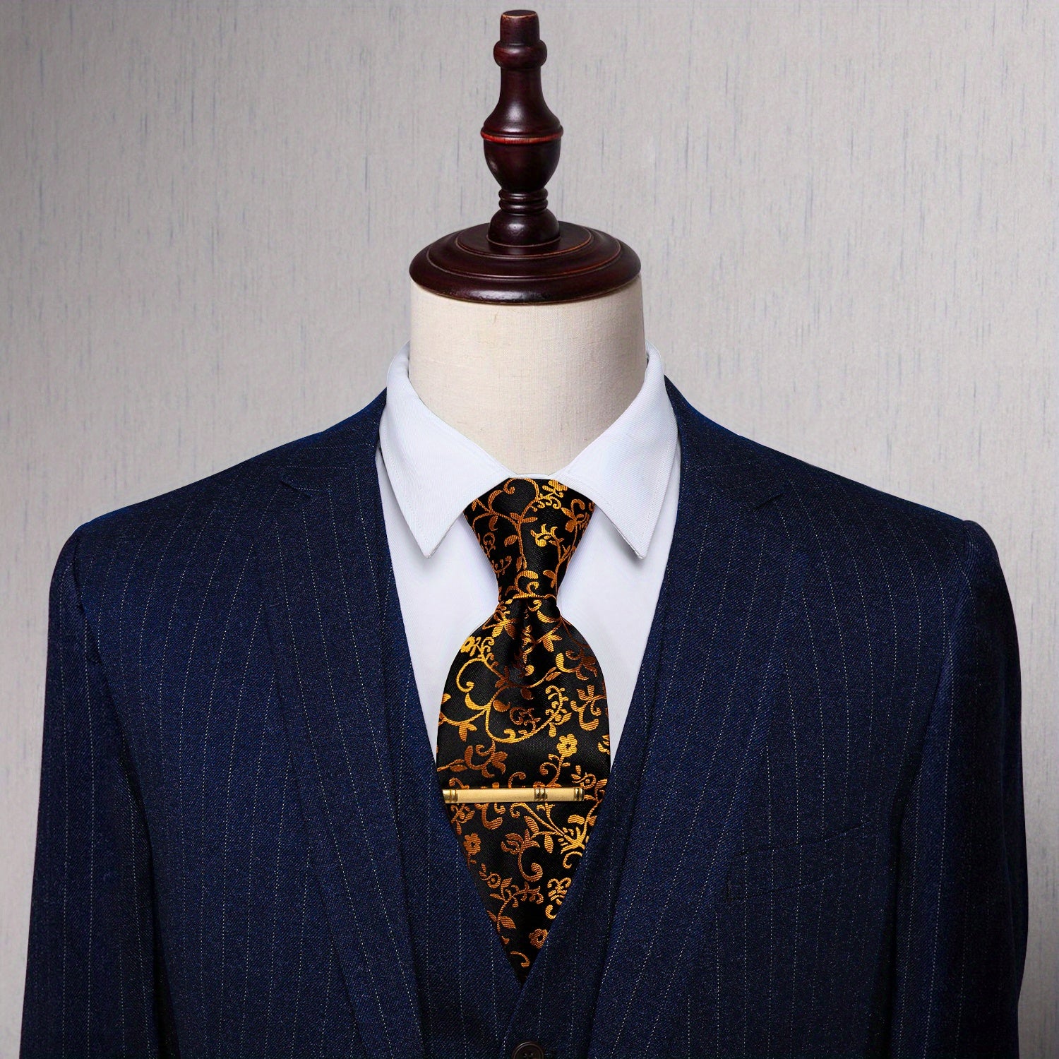 Paisley Silk Tie Set For Men Wedding Neck Tie Clips Men's Gift