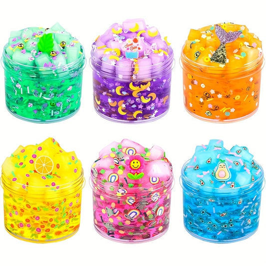 180ml Jelly Cube Slime Kit Girls DIY Sensory Stress Relief Clear Slime