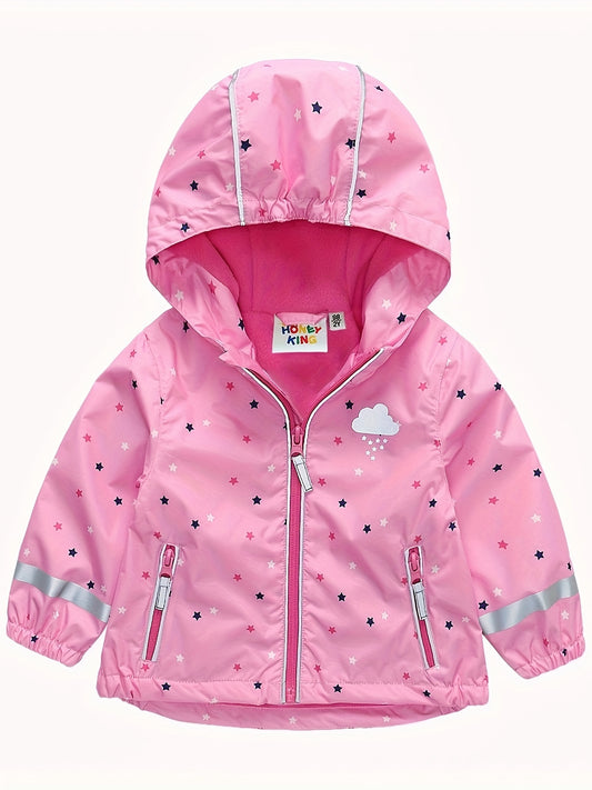 Toddler Girl's Waterproof Windproof Hooded Jacket