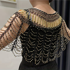 1920s Vintage Beaded Tassel Fishtail Wrap