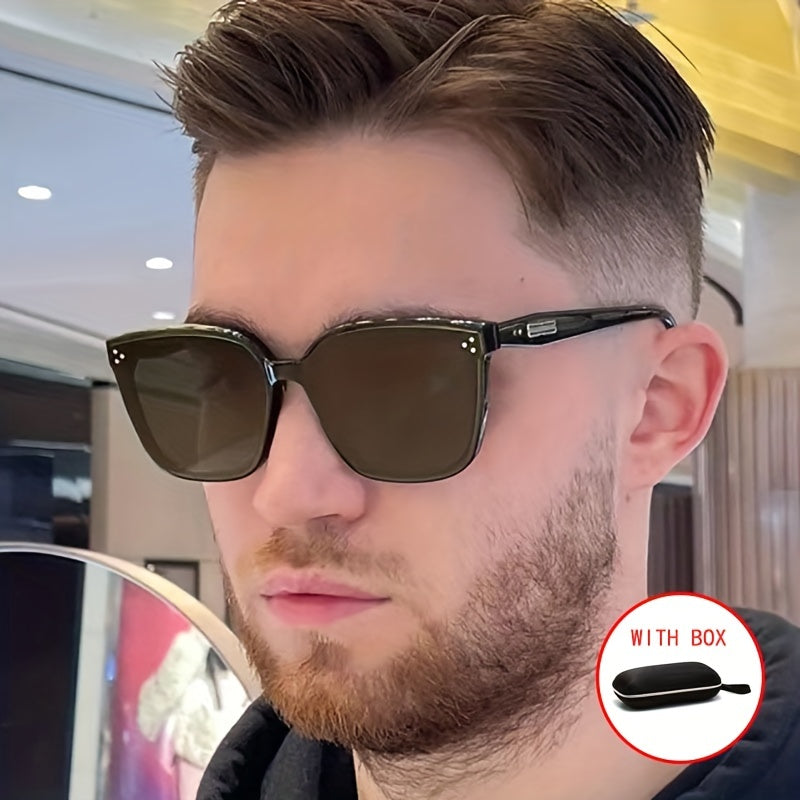 Men's Square Large Frame Glasses Mixed PC Sunglasses 4137