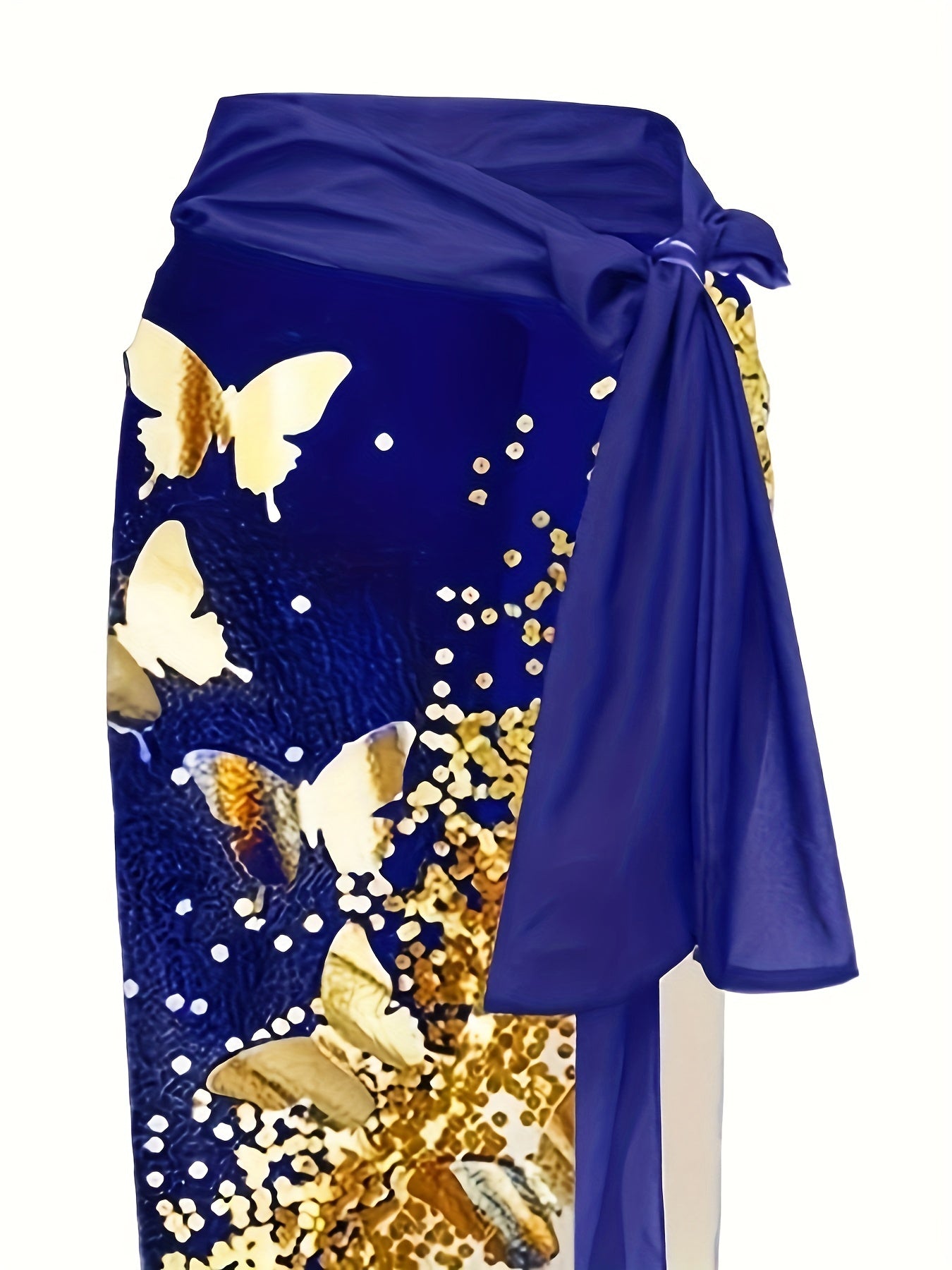 Glitter Butterfly Print Tankini Set