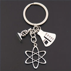 Chemistry Series Keychain Metal Key Ring Purse Handbag Car Charm Phone Pendant