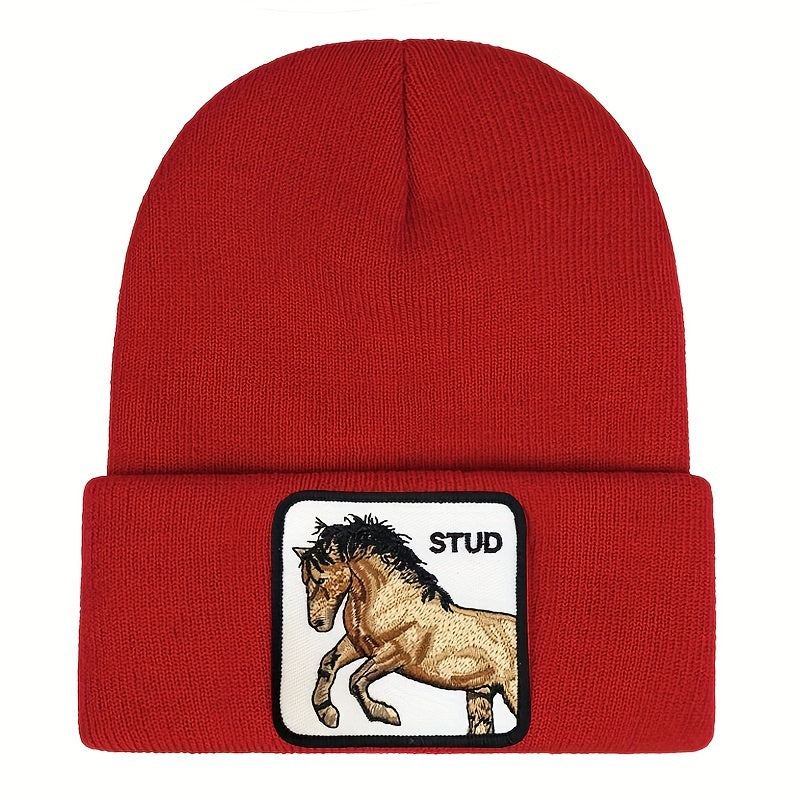 Horse Pattern Beanie Hat for Men