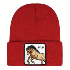 Horse Pattern Beanie Hat for Men