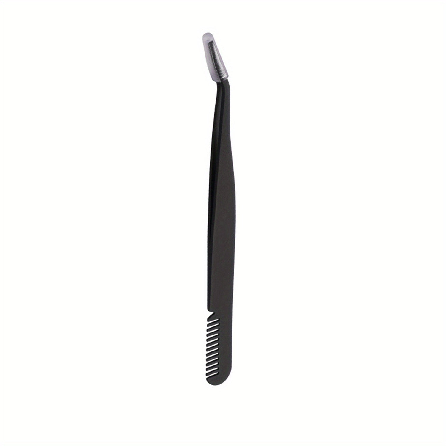 Eyelash Applicator Tool 2 in 1 Curved Lash Tweezers with Comb