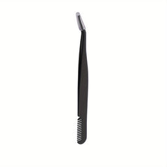 Eyelash Applicator Tool 2 in 1 Curved Lash Tweezers with Comb