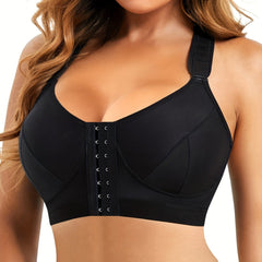 Front Opening Sports Bra Wirefree Stretch Yoga Fitness Bra