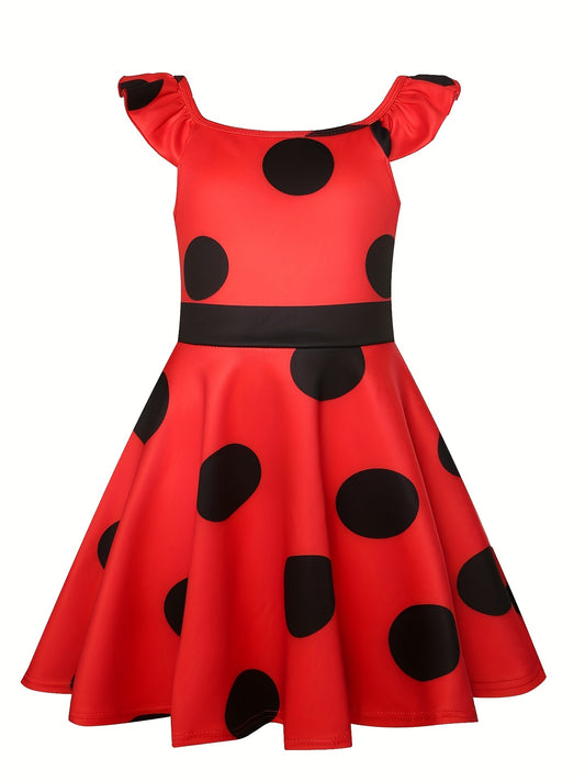 Polka Dots Fancy Costume Dress For Toddler Girls