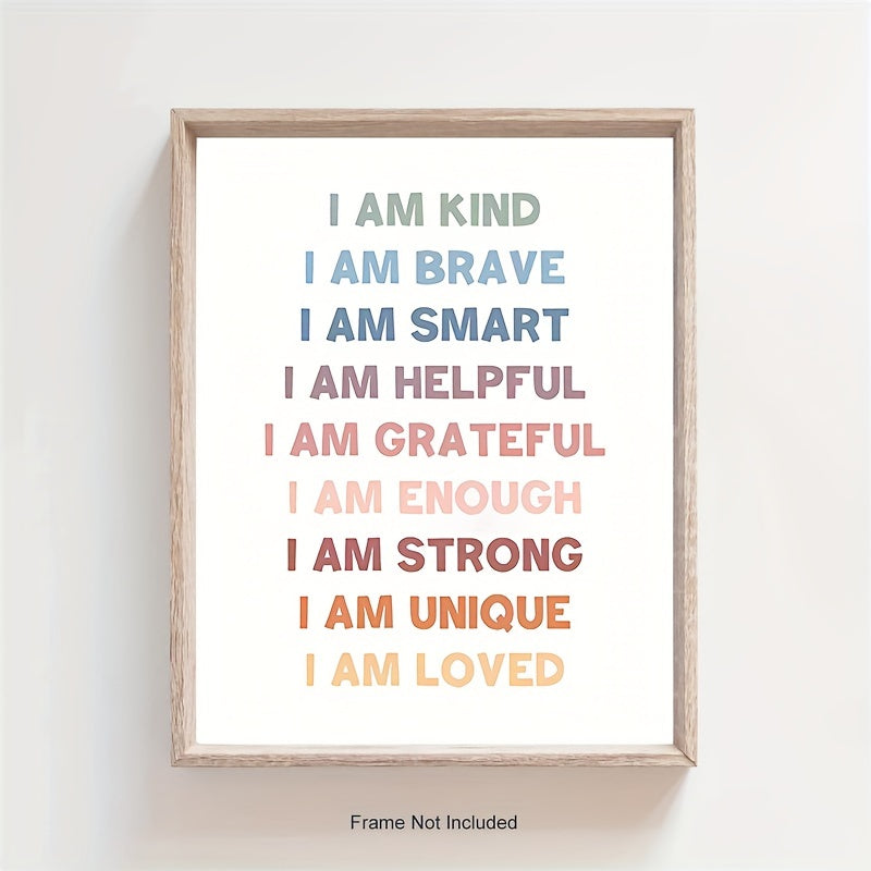 Nursery Decor Affirmations Print I Am Kind I Am Brave Inspirational Quote