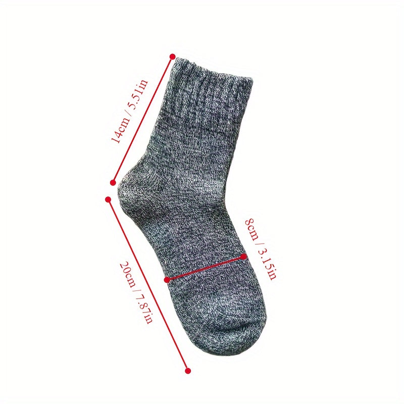 Winter Warm Wool Socks Thick Cozy Knit Crew Socks For Women Men