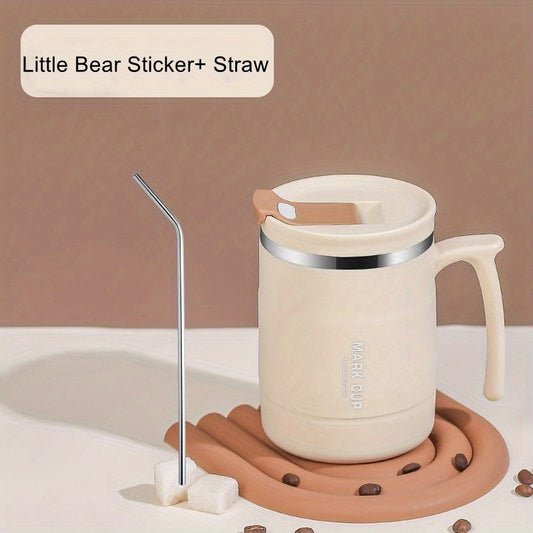 17oz Stainless Steel Travel Coffee Mug with Straw and Lid