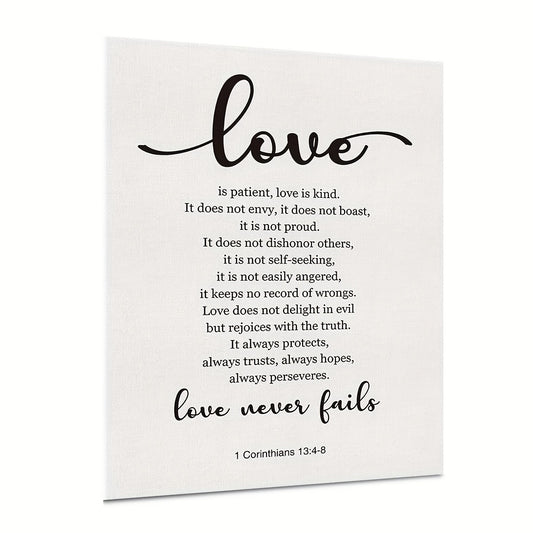 1 Corinthians 13:4-8 Love Never Fails Canvas Print