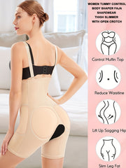 SCARBORO Padded Shaping Shorts Tummy Control Butt Lifting Slimming Zipper Shorts