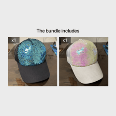 Sequins Baseball Caps Mesh Reflective Hats