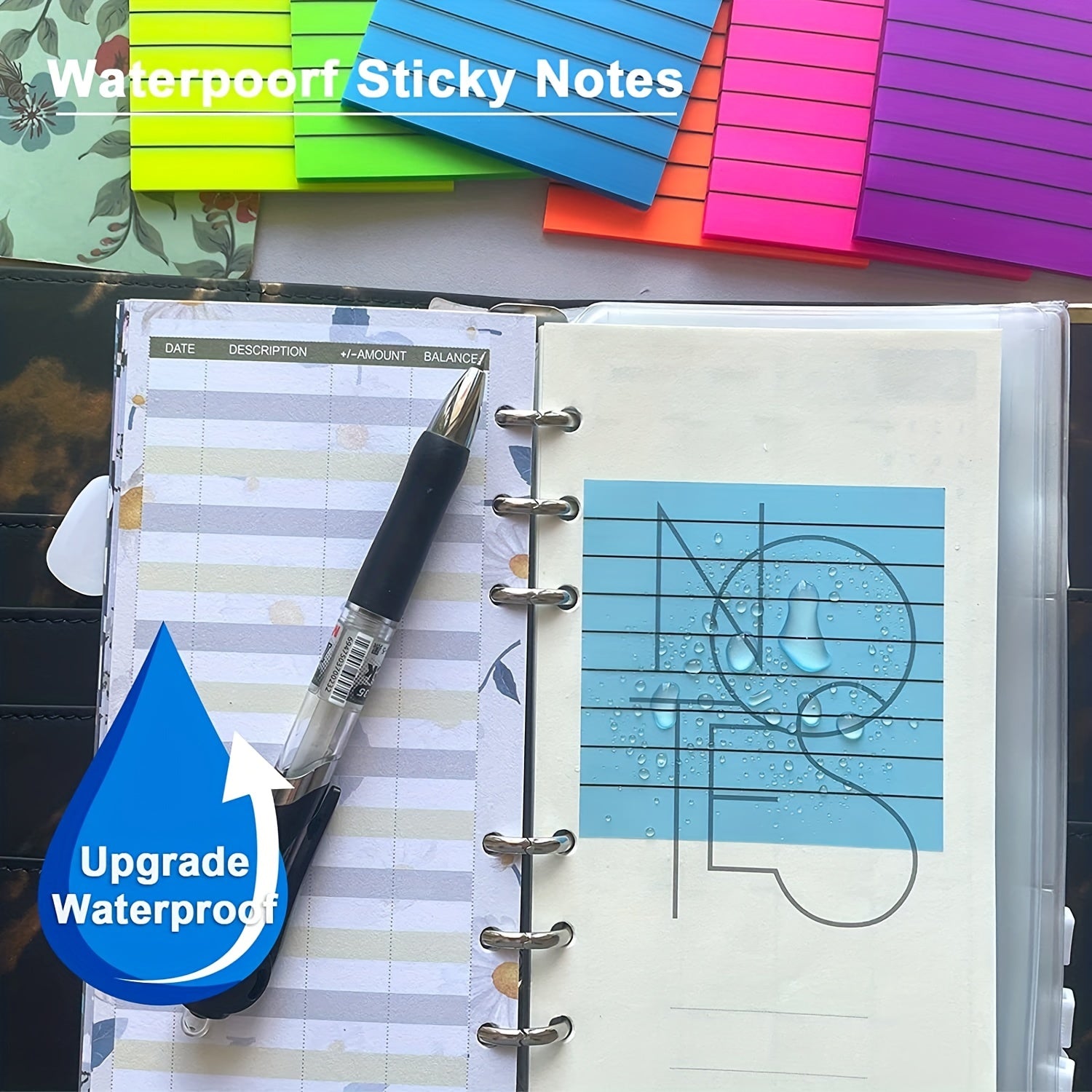 Transparent Sticky Notes 6 Waterproof Adhesive Pads