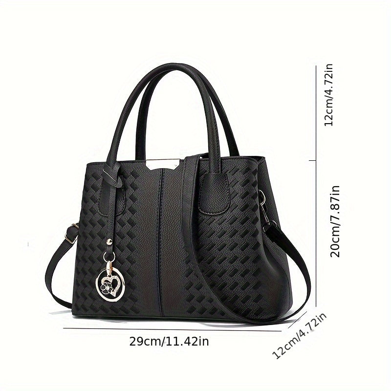 Stylish Tote Bag for Women Large Capacity PU Leather Handbag with Zipper