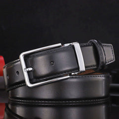 Men's Business Leather Belt Pin Buckle