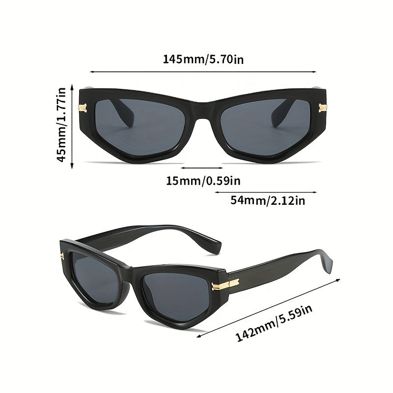 Cat Eye Sunglasses Mod Metal Decor Sports Glasses Casual Outdoor Eyewear UV400