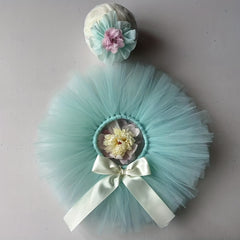 Green Newborn Baby Girl Tutu Skirt Dress Headband Photography Props
