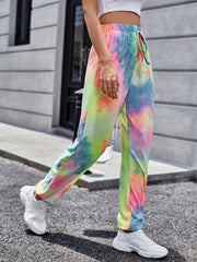 Colorful Tie Dye Harem Pants Loose Drawstring Casual