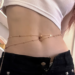 Metal Waist Chain Sequin Circular Piece Body Chain Belly Chain