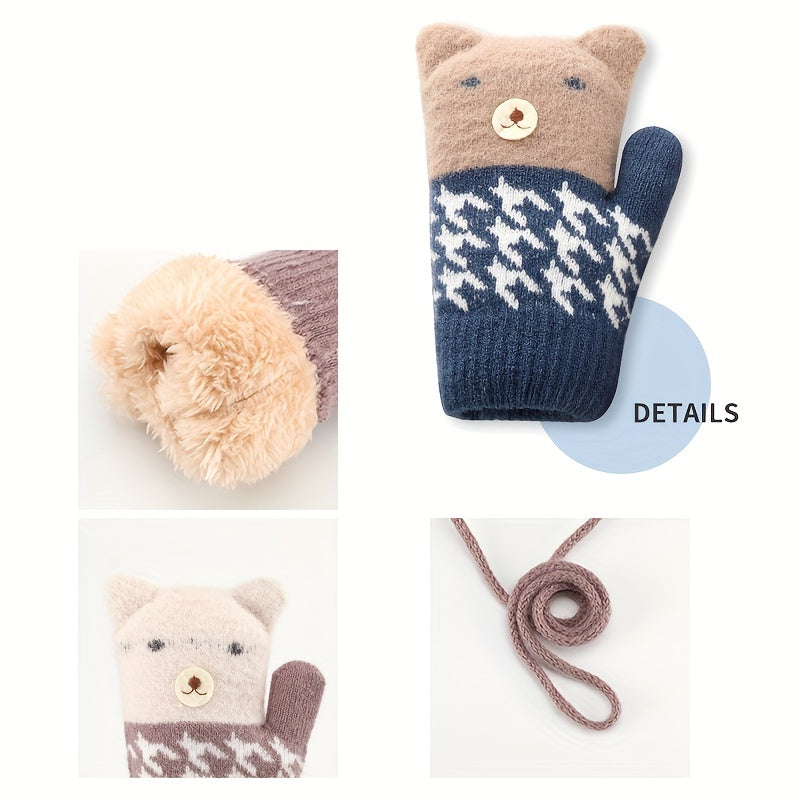 Kids Winter Warm Knitted Gloves