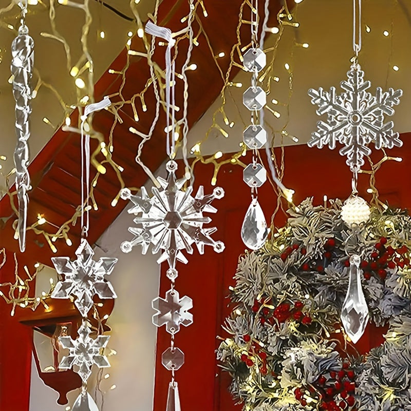 10pcs Christmas Snowflake Pendant Tree Decoration