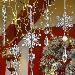 10pcs Christmas Snowflake Pendant Tree Decoration