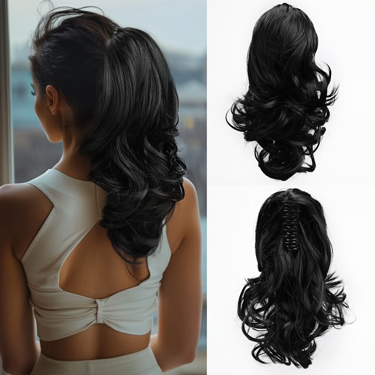 Claw Ponytail Long Curly Wavy Ponytail Extensions