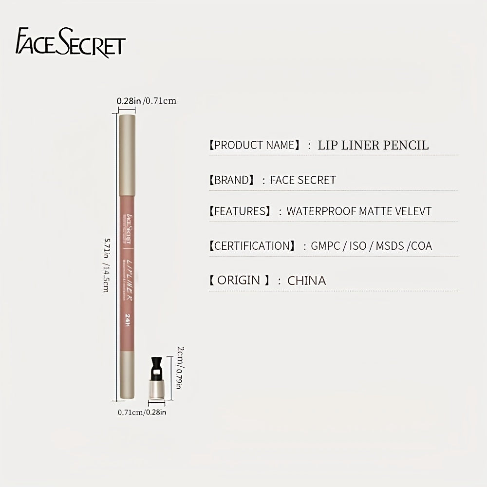 Waterproof Lip Liner: High Pigment, Smooth Texture, Matte Finish