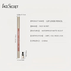 Waterproof Lip Liner: High Pigment, Smooth Texture, Matte Finish