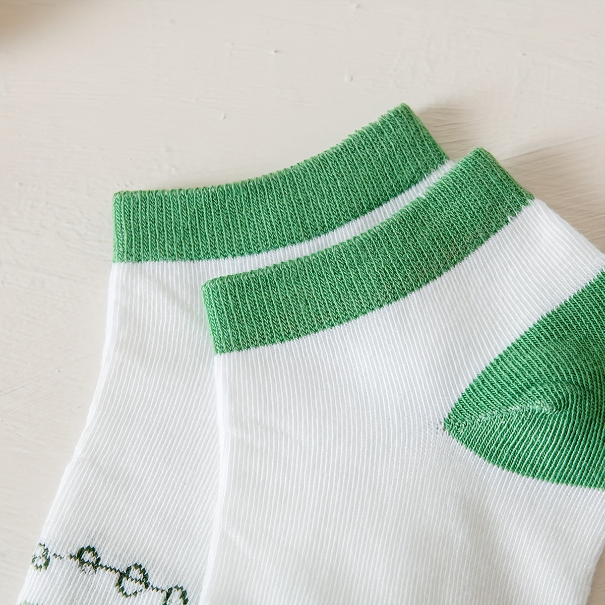 5 Pairs Bear & Plaid Print Socks Low Cut Crew Women's Stockings