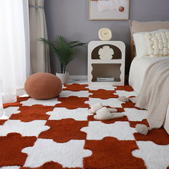 4pcs Soft Foam Shaggy Mats Anti-slip Area Rugs