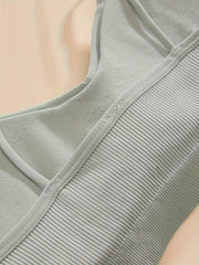 4pcs Ribbed Wireless Bras Comfort & Breathable Intimates