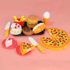 20pcs Cut Fruit Toys Western Food Set