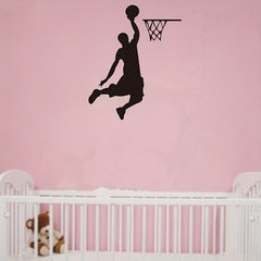 Cartoon Basketball Player Wall Sticker for Home and Car Decor
