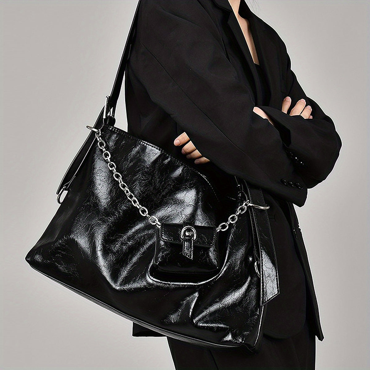 Large Capacity Hobo Bag Casual Tote Bag Women's Versatile Shoulder Bag