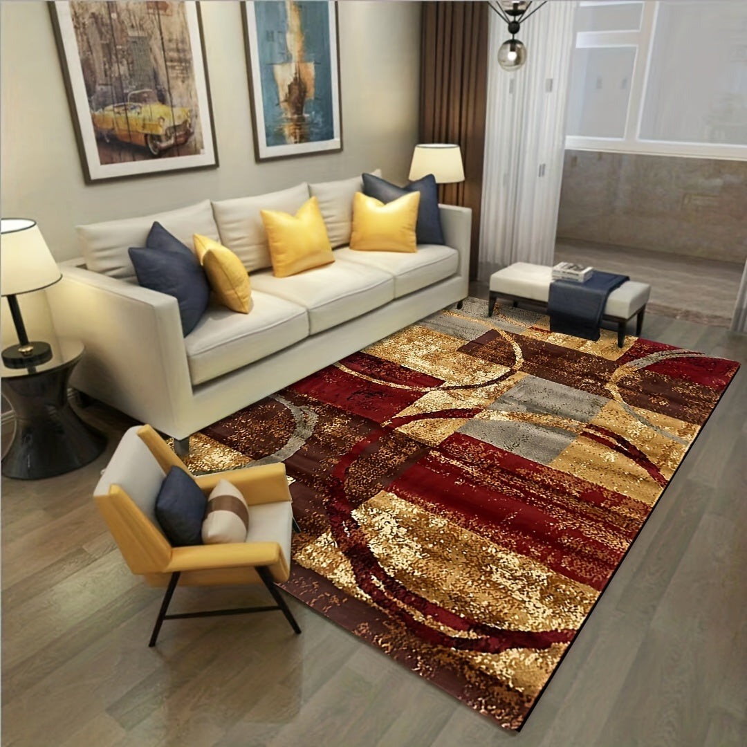 Vintage Circle PVC Floor Mat Soft Geometric Area Rug