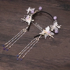Chinese Style Hairband With Tassel Butterfly Flower Holiday Jewelry