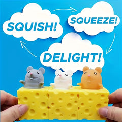 Cheese Mouse Squeeze Toy Holiday Relaxing Multiple Colors