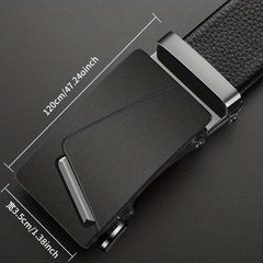 Leather Belt with Automatic Buckle for Men
