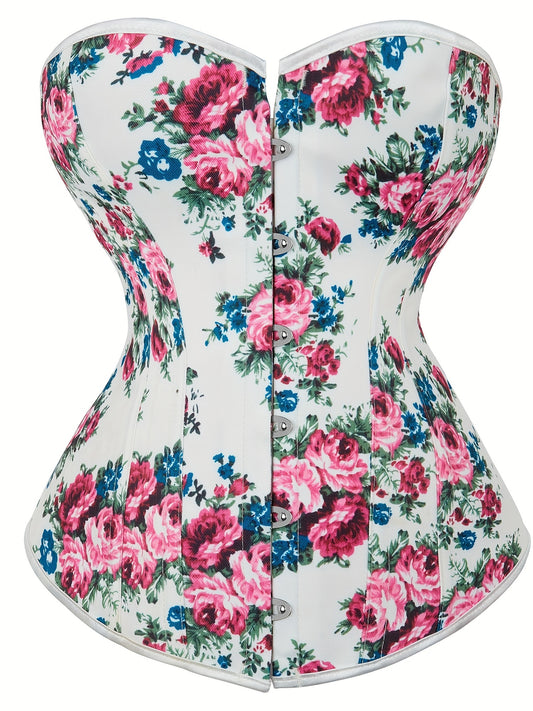 Floral Print Corset Tummy Control Body Shaper Lingerie