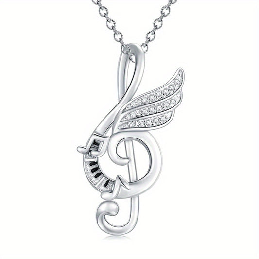 Girl's Notes Pendant Necklace Casual Notes Necklace Accessories