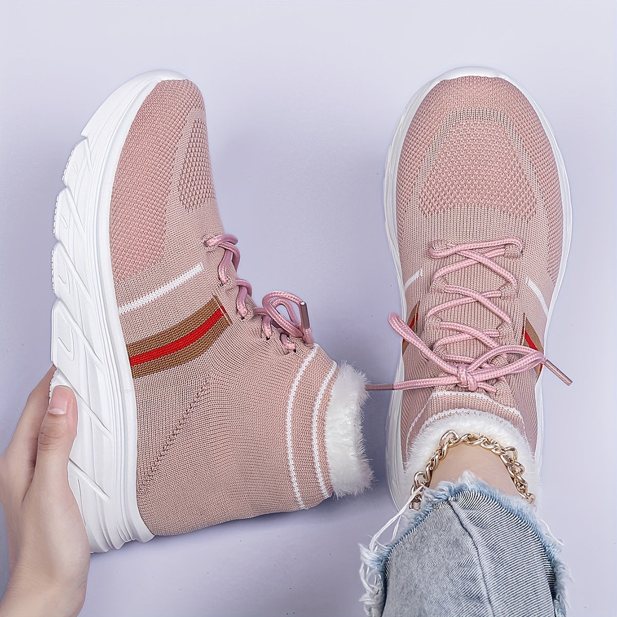Women's Winter Running Shoes Plush Inner Thermal Outdoor Sneakers