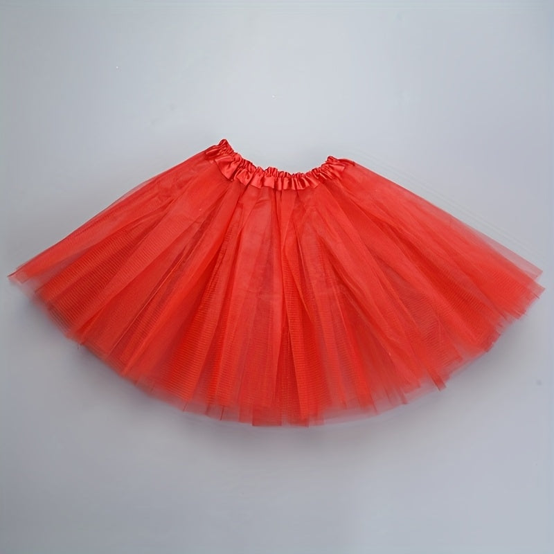 3 Layer Mesh Tutu Skirt for Girls Ballet Dance Costume