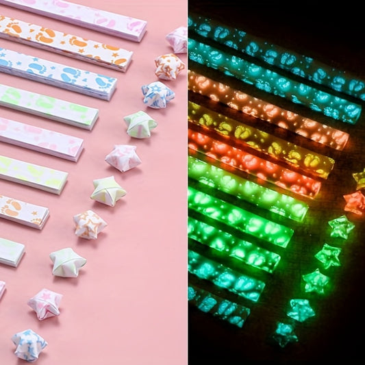 210 Glow Stars Origami Paper 10 Colors Double Sided Decoration Paper Strips