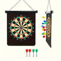 Double Sided Magnetic Dart Board with 4 Darts Set